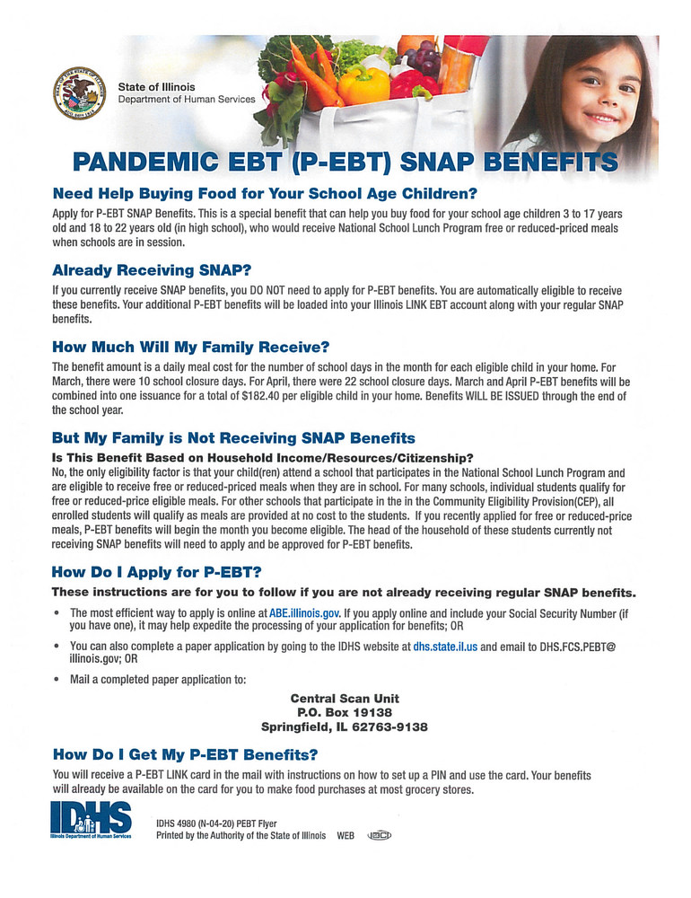 Pandemic EBT SNAP Benefits For Parents Dixon Public Schools