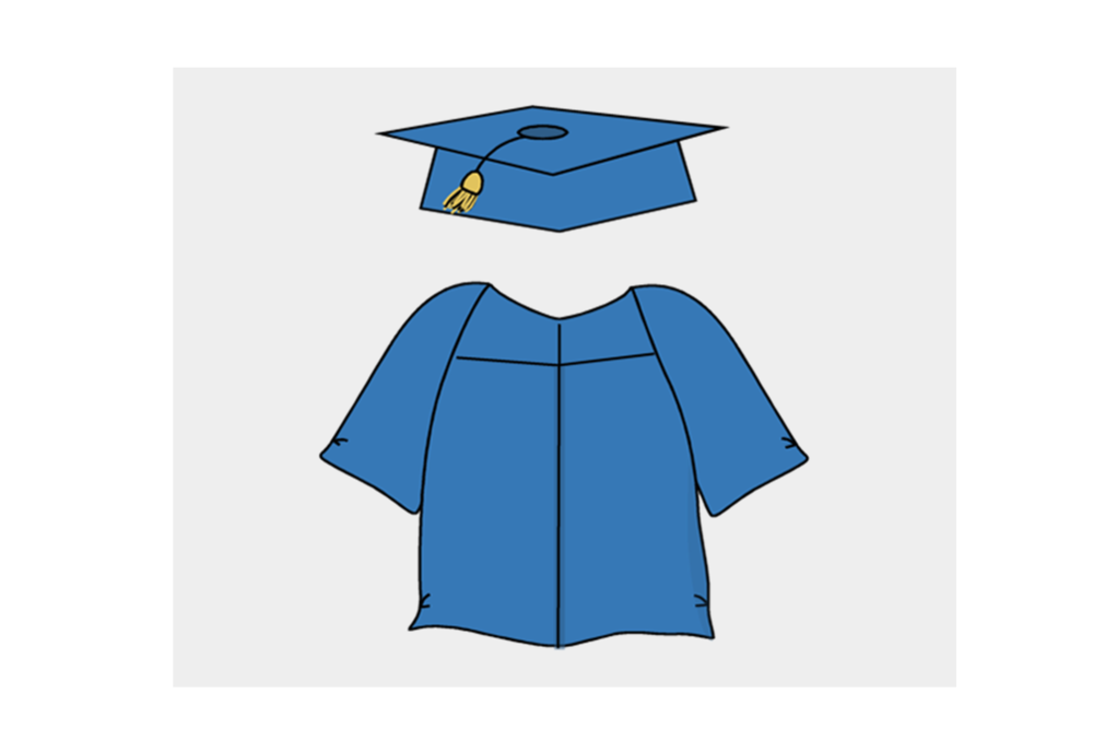 graphic of cap and gown