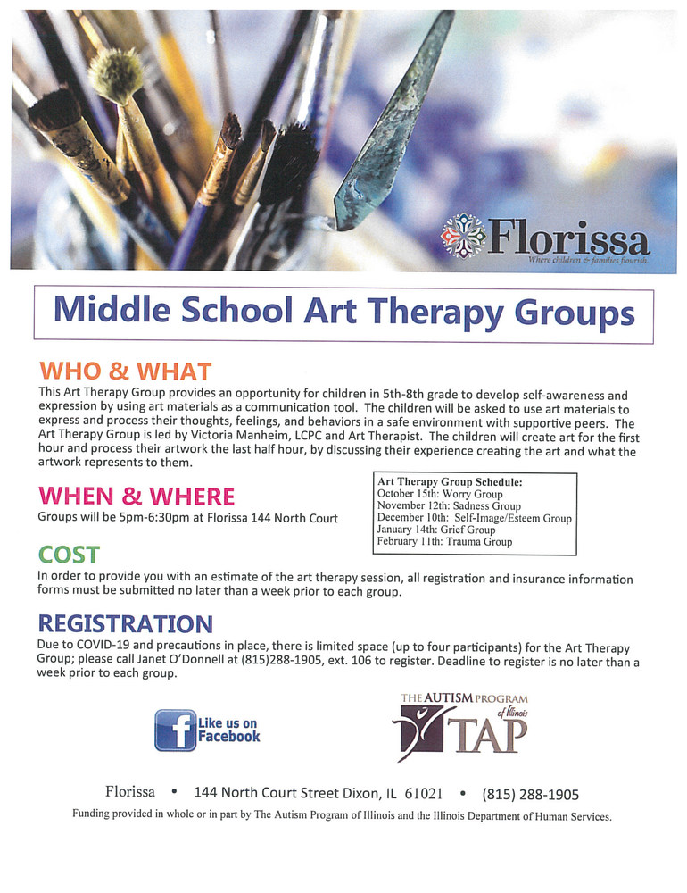 Middle School Art Therapy Groups