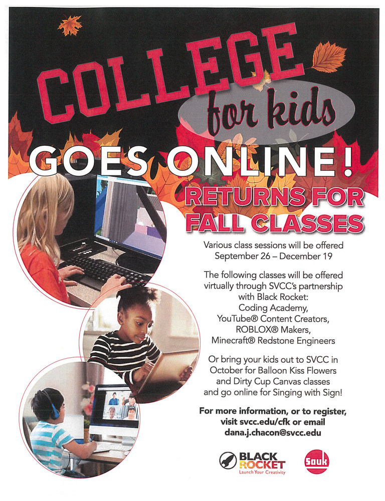 SVCC is offering College for Kids