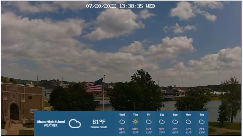 Still image from weather camera on the high school roof