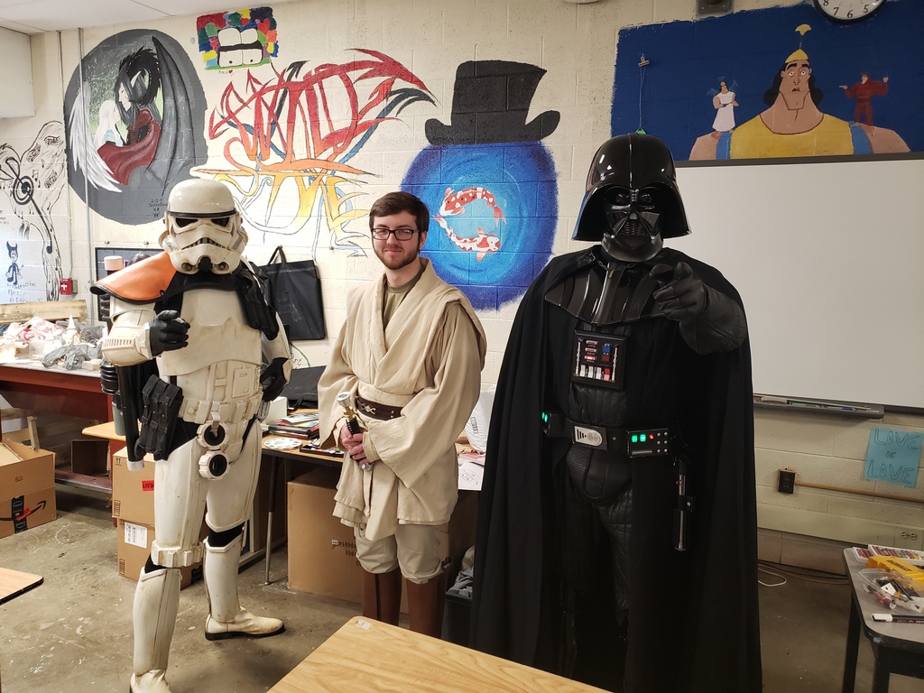 High school staff in Star Wars costumes