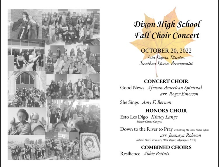 fall choir concert program 