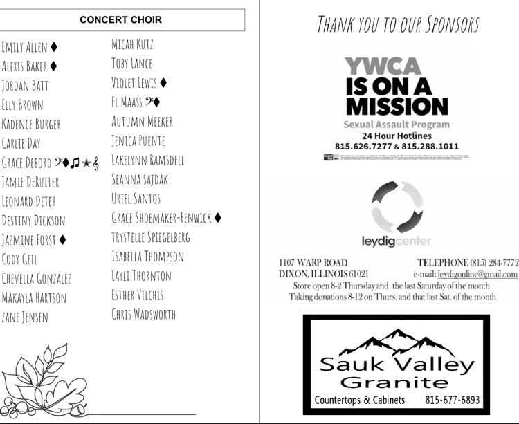 fall choir concert program
