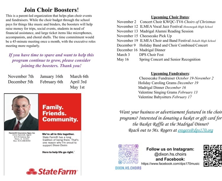 fall choir concert program