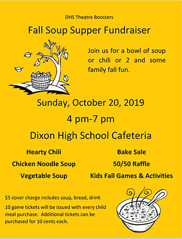 DHS Theater Boosters Soup Supper - 4-7 PM - DHS Cafeteria