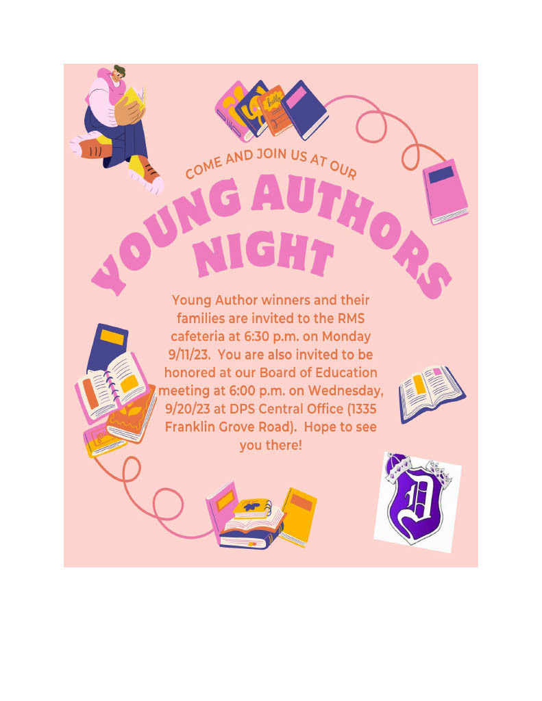 Flyer with books for young authors