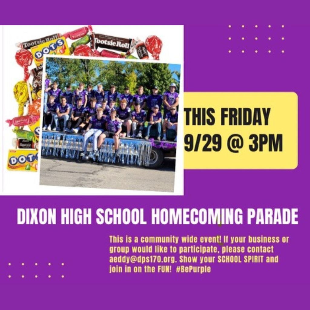 Flyer with homecoming parade details